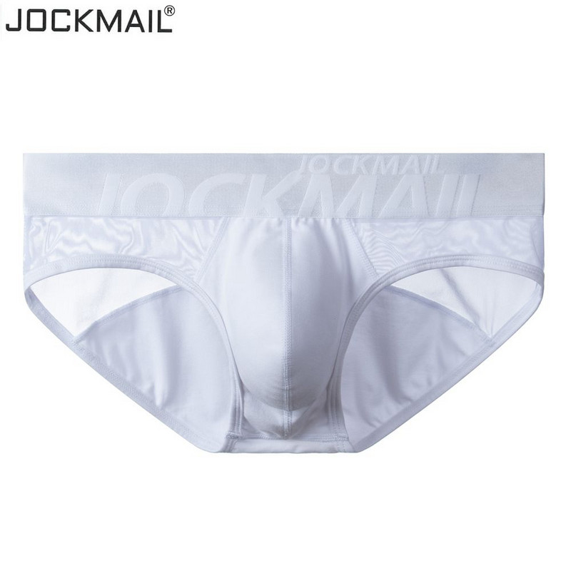 JOCKMAIL Σέξι ανδρικά εσώρουχα Βαμβακερά εσώρουχα μπικίνι που αναπνέουν ανδρικά σέξι διάφανα λουράκια Jock slip λευκό μαύρο