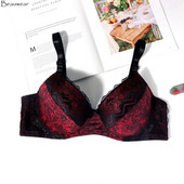 Beauwear 85D-110D lenjerie de corp elastică pentru femei de mărime mare 2 cârlige și ochi sutiene sexy push up cu pernă de lumină