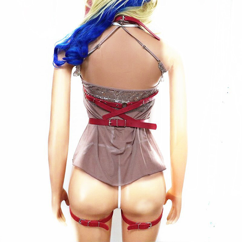 Cureaua de piept din piele punk Spice Girl Curea sexy Lenjerie de corp pentru femei Bound Bound Decorat din piele pentru piept expus.