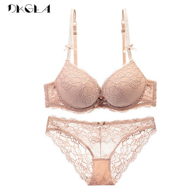 Super Gather Μωβ σουτιέν Γυναικεία Σετ Εσώρουχα Βαμβακερή σουτιέν Χοντρό Push Up Σετ σουτιέν Κέντημα Δαντέλα Σετ εσώρουχα Σέξι