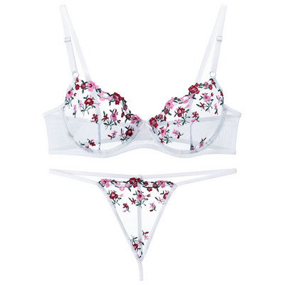 Σέξι Διάφανα Γυναικεία Εσώρουχα Δαντέλα Κέντημα Floral Σουτιέν Στινγκ Thin Mesh See-Through Bralette Γυναικεία ερωτικά εσώρουχα
