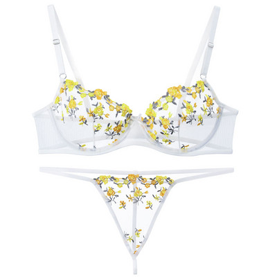 Σέξι Διάφανα Γυναικεία Εσώρουχα Δαντέλα Κέντημα Floral Σουτιέν Στινγκ Thin Mesh See-Through Bralette Γυναικεία ερωτικά εσώρουχα