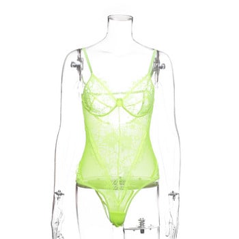 BKLD Soild Lace Bodysuit Γυναικείο Καλοκαιρινό σέξι See Through Skinny Body Ολόσωμο φόρμα 2019 Spaghetti Strap Γυναικείο σορτς Romper