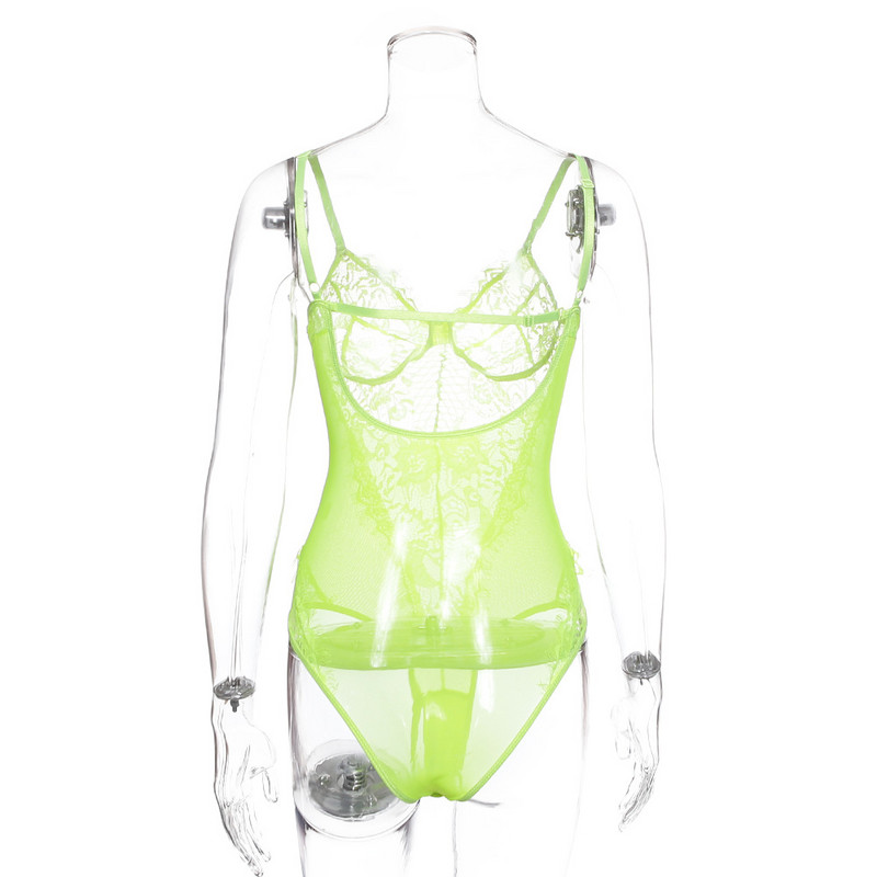 BKLD Body din dantelă Soild pentru femei, vară, sexy, cu vedere prin corp skinny, body cu bretele spaghete 2019, pantaloni scurți pentru femei