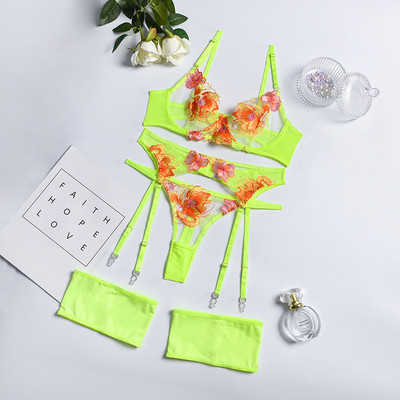 Seksi otmjeno donje rublje, prozirno erotsko donje rublje, ženski set grudnjaka i gaćica s čipkastim vezom, senzualni push up grudnjak s tangama i podvezicama