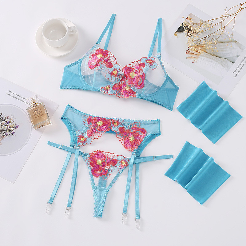 Seksi otmjeno donje rublje, prozirno erotsko donje rublje, ženski set grudnjaka i gaćica s čipkastim vezom, senzualni push up grudnjak s tangama i podvezicama