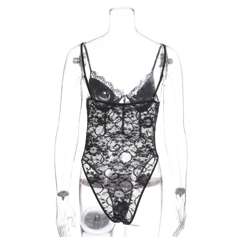 BKLD Čipkasti bodi za žene Seksi sling V-izrez Jednobojni bodi bez rukava bez leđa Novi dolazak Ženski bodi uz klupsku odjeću