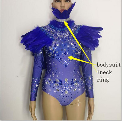 Sexy Bar Ženski kostimi Bodi Noćni klub Crveni kamenčići Bright Crystals Catsuit Outfit Pjevačica Plesačica Odjeća za pozornicu