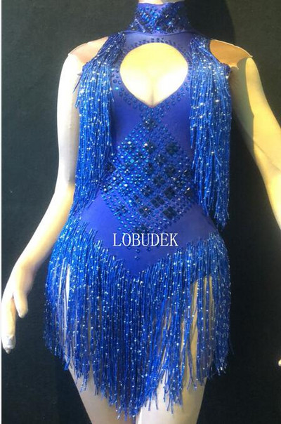 Body cu franjuri, fără mâneci, 7 culori, iarbă, verde, pietre de sticlă, ciucuri, salopetă sexy pentru femei, costume de dans club de noapte