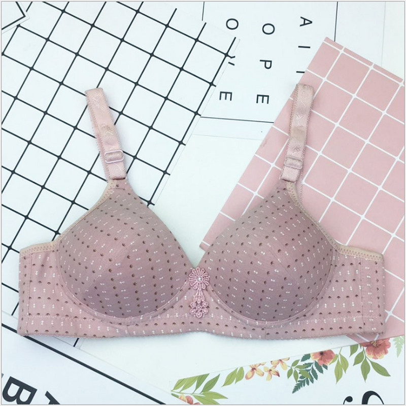 Sutien din bumbac cu imprimare cu puncte sexy pentru femei