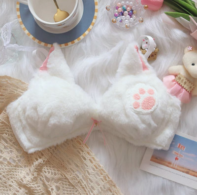 Κορίτσια βελούδινο στηθόδεσμο lolita Ιαπωνικό χαριτωμένο, χωρίς ατσάλι, κοστούμι σουτιέν, άνετο και ζεστό εσώρουχο σουτιέν κοριτσιού Kawaii μεγάλο