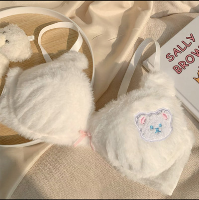 Κορίτσια βελούδινο στηθόδεσμο lolita Ιαπωνικό χαριτωμένο, χωρίς ατσάλι, κοστούμι σουτιέν, άνετο και ζεστό εσώρουχο σουτιέν κοριτσιού Kawaii μεγάλο