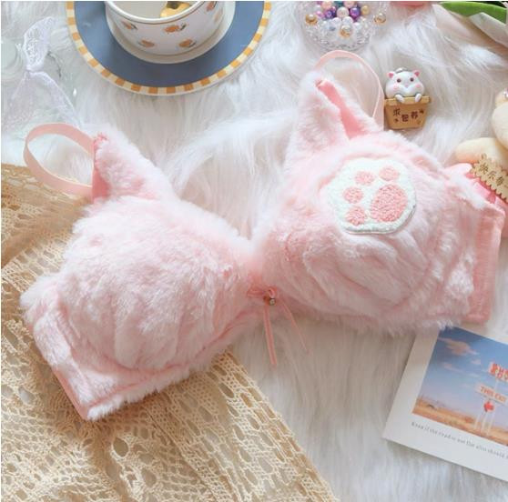 Κορίτσια βελούδινο στηθόδεσμο lolita Ιαπωνικό χαριτωμένο, χωρίς ατσάλι, κοστούμι σουτιέν, άνετο και ζεστό εσώρουχο σουτιέν κοριτσιού Kawaii μεγάλο