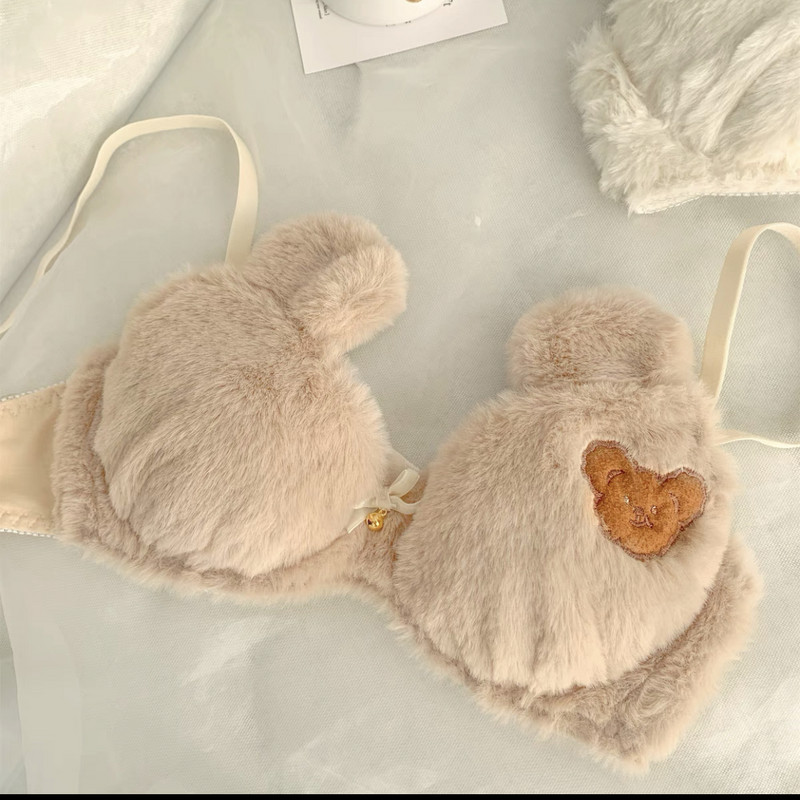 Κορίτσια βελούδινο στηθόδεσμο lolita Ιαπωνικό χαριτωμένο, χωρίς ατσάλι, κοστούμι σουτιέν, άνετο και ζεστό εσώρουχο σουτιέν κοριτσιού Kawaii μεγάλο