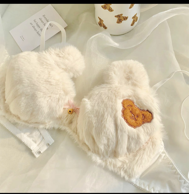 Κορίτσια βελούδινο στηθόδεσμο lolita Ιαπωνικό χαριτωμένο, χωρίς ατσάλι, κοστούμι σουτιέν, άνετο και ζεστό εσώρουχο σουτιέν κοριτσιού Kawaii μεγάλο