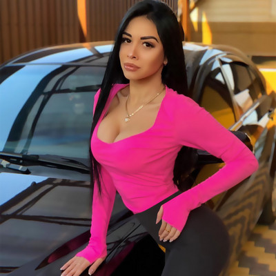 BKLD Μαύρο μακρυμάνικο γυναικείο κορμάκι Σέξι φθινόπωρο 2019 Γυναικεία γυναικεία ρούχα με λαιμόκοψη Μόδα Μασίφ φορμάκι Πορτοκαλί Top Clubwear