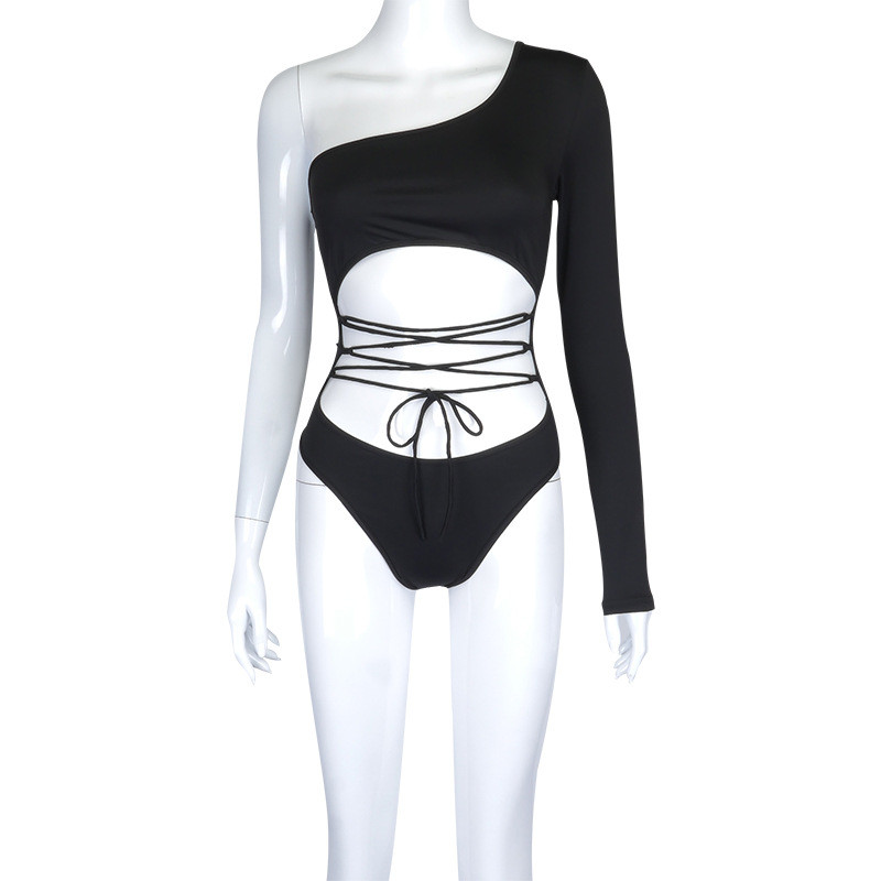 BKLD haine de toamnă pentru femei 2020, la modă nouă, cu un umăr, cu mânecă lungă, bandaj scobit, ținute de club sexy, body pentru femei