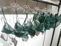 Wriufred Set de lenjerie cu imprimeu de leopard flocat, tentație de perspectivă sexy, set de sutien ultra-subțire, set de lenjerie intimă pentru femei