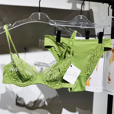 Set de sutien subțire transparent de lux, dantelă sexy cu inel de oțel, lenjerie de corp pentru tentație, chiloți bralette fără burete