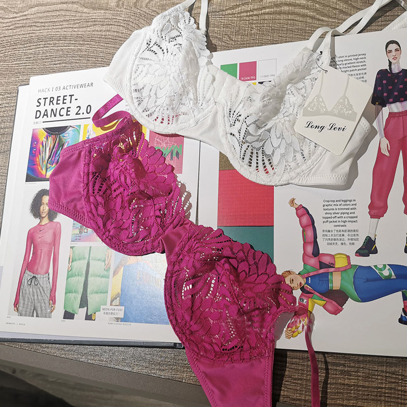 Set de sutien subțire transparent de lux, dantelă sexy cu inel de oțel, lenjerie de corp pentru tentație, chiloți bralette fără burete