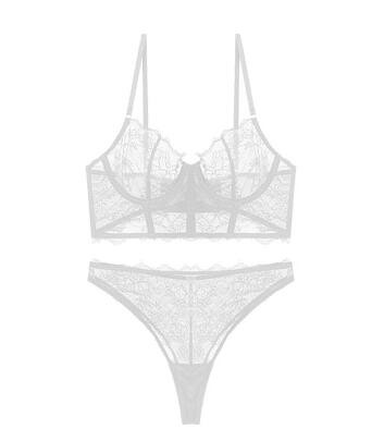 Νεράιδα εξαιρετικά λεπτό σουτιέν θηλυκό με ατσάλινο δαχτυλίδι bralette διάφανο λευκό σέξι καθαρό κοστούμι επιθυμίας δαντέλα μαζεμένο εσώρουχο