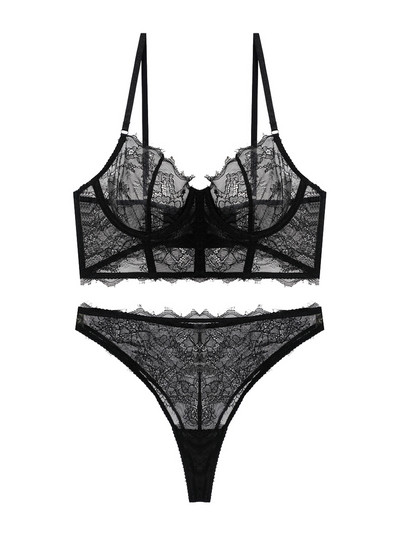 Νεράιδα εξαιρετικά λεπτό σουτιέν θηλυκό με ατσάλινο δαχτυλίδι bralette διάφανο λευκό σέξι καθαρό κοστούμι επιθυμίας δαντέλα μαζεμένο εσώρουχο