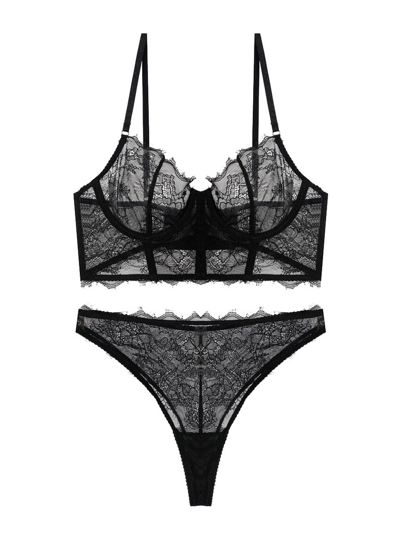 Νεράιδα εξαιρετικά λεπτό σουτιέν θηλυκό με ατσάλινο δαχτυλίδι bralette διάφανο λευκό σέξι καθαρό κοστούμι επιθυμίας δαντέλα μαζεμένο εσώρουχο