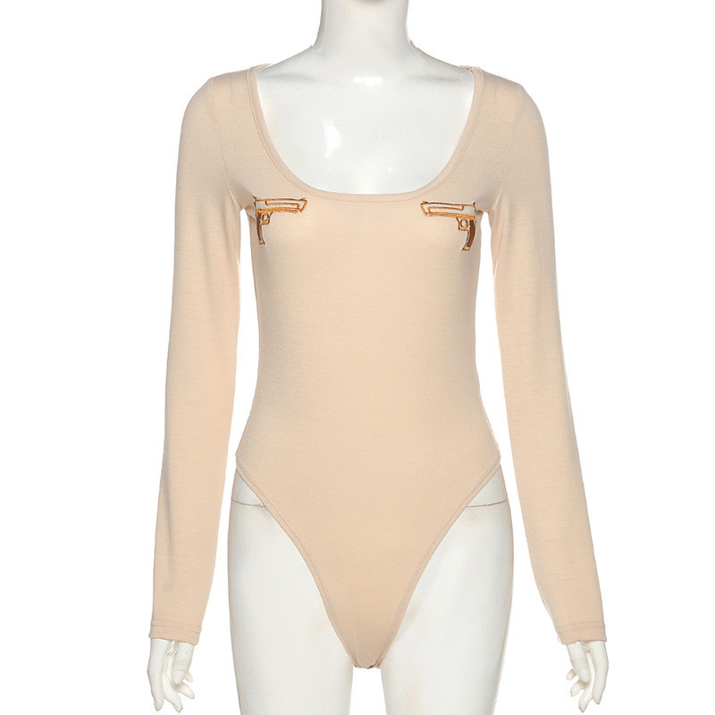 BKLD 2021 kevad, uued seksikad naisterõivad, pikkade varrukatega ruudukujuline krae, madala lõikega moodne õhuke tikandiga bodid, ühes tükis rõivad