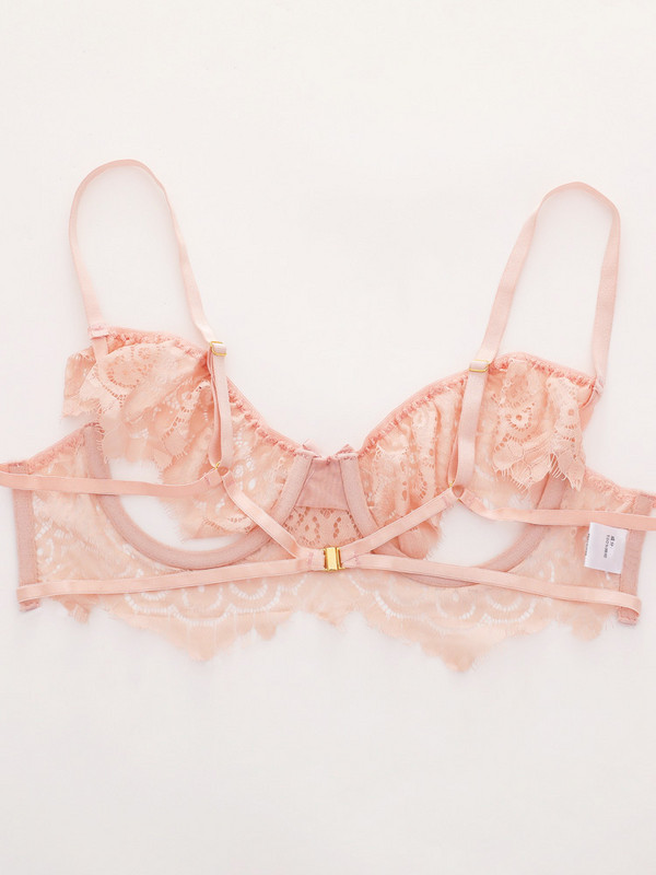 Marginea din dantela lenjerie subțire transparentă ultra-subțire sutien cu inel de oțel pentru femei lenjerie de corp chiloți tanga respirabil Set bralette din 3 piese