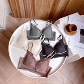 Σετ σουτιέν με μαλακό βαμβακερό τρίγωνο φλιτζάνι μαζεμένο χωρίς ατσάλινο δαχτυλίδι Push Up σετ εσωρούχων για κορίτσι Γλυκό και άνετο σέξι εσώρουχο με φιόγκο