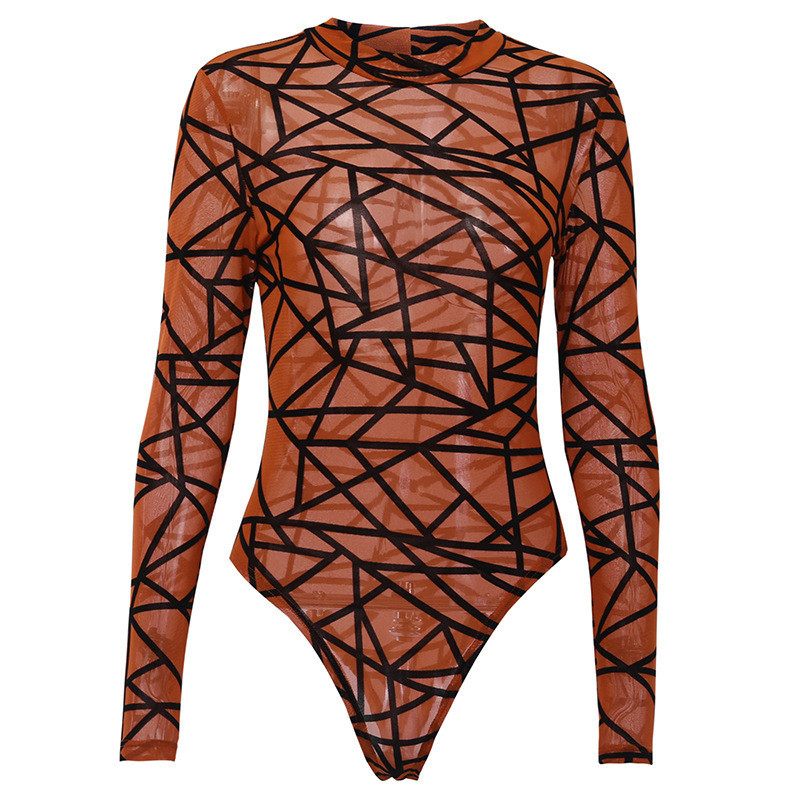 Suvised triibulise võrguga läbipaistvad bodyd 2020 seksikas sügava V kaelusega pikkade varrukatega kombinesoon naistele Bodycon veniv trikoo