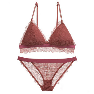 Γυναικεία σέξι χωρίς ατσάλι σύρμα δαχτυλίδι δωρεάν σουτιέν Lash Lash Floral σλιπ Εσώρουχα Τρίγωνο Κύπελλο Εσώρουχα για νεαρά κορίτσια