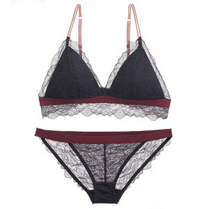 Γυναικεία σέξι χωρίς ατσάλι σύρμα δαχτυλίδι δωρεάν σουτιέν Lash Lash Floral σλιπ Εσώρουχα Τρίγωνο Κύπελλο Εσώρουχα για νεαρά κορίτσια