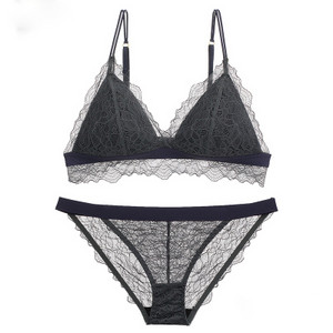 Γυναικεία σέξι χωρίς ατσάλι σύρμα δαχτυλίδι δωρεάν σουτιέν Lash Lash Floral σλιπ Εσώρουχα Τρίγωνο Κύπελλο Εσώρουχα για νεαρά κορίτσια