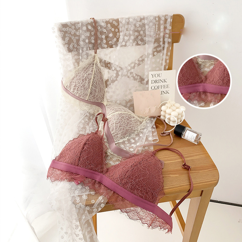 Γυναικεία σέξι χωρίς ατσάλι σύρμα δαχτυλίδι δωρεάν σουτιέν Lash Lash Floral σλιπ Εσώρουχα Τρίγωνο Κύπελλο Εσώρουχα για νεαρά κορίτσια
