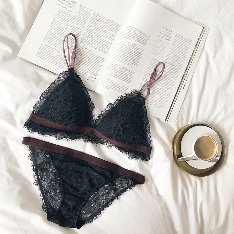 Γυναικεία σέξι χωρίς ατσάλι σύρμα δαχτυλίδι δωρεάν σουτιέν Lash Lash Floral σλιπ Εσώρουχα Τρίγωνο Κύπελλο Εσώρουχα για νεαρά κορίτσια