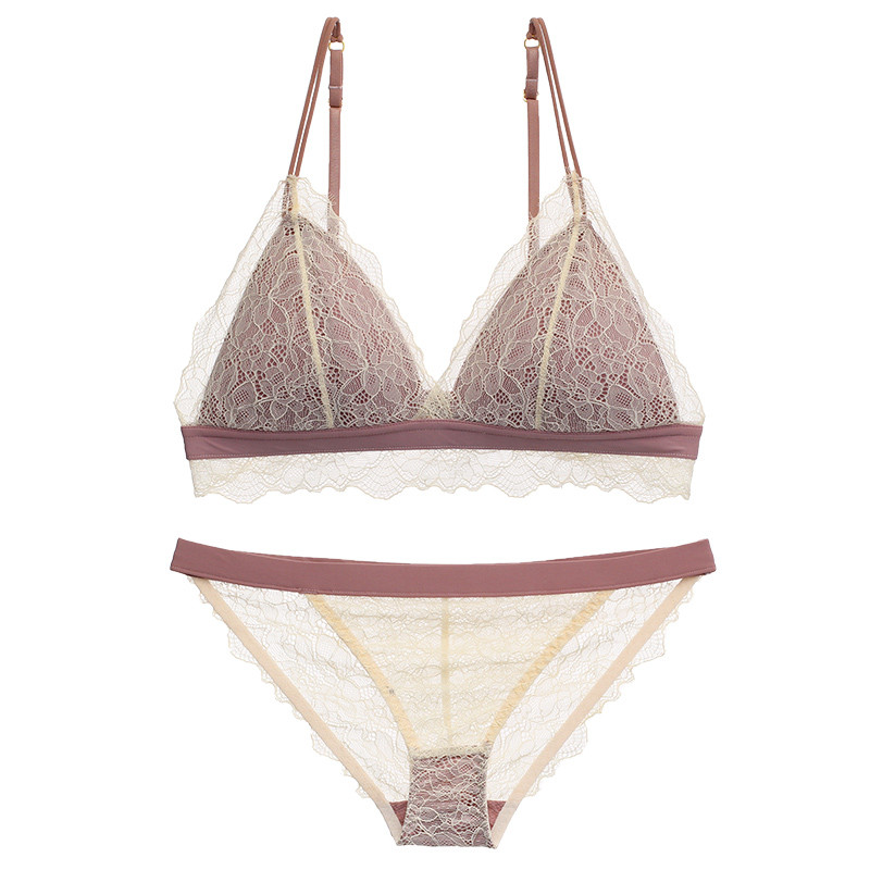 Γυναικεία σέξι χωρίς ατσάλι σύρμα δαχτυλίδι δωρεάν σουτιέν Lash Lash Floral σλιπ Εσώρουχα Τρίγωνο Κύπελλο Εσώρουχα για νεαρά κορίτσια