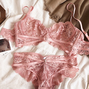 4 Χρώμα Μεγάλο Μέγεθος ABCD 70-85 2021 Summer Ultrathin Cup Intimates Full Lace Γυναικεία Σέξι Push Up Εσώρουχα Διαφανή σουτιέν κιλότα