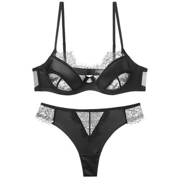 CINOON Sexy Eyelash Lace Brassiere Дамско бельо Сутиен с френска бродерия Push Up Brassiere Дамско бельо Сутиен и гащи