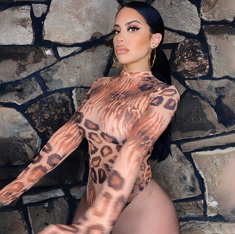 BKLD sieviešu ķermeņa tērpi 2020. gada rudenī, jauni, garām piedurknēm, apdrukāti bodiji Bodycon, seksīgi kluba tērpi, sieviešu kombinezons