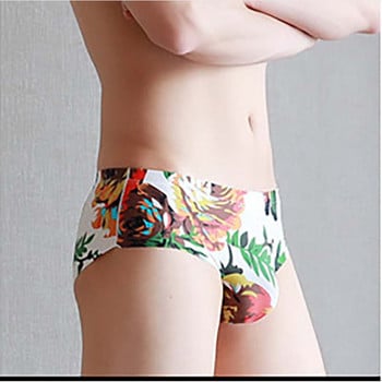 Мъжко бельо Brief Мъжки секси щамповани слипове Гащи за мъже Summer Ice Silk Panties Mens Bikini Pant Pouch Sexy Slip Hombre