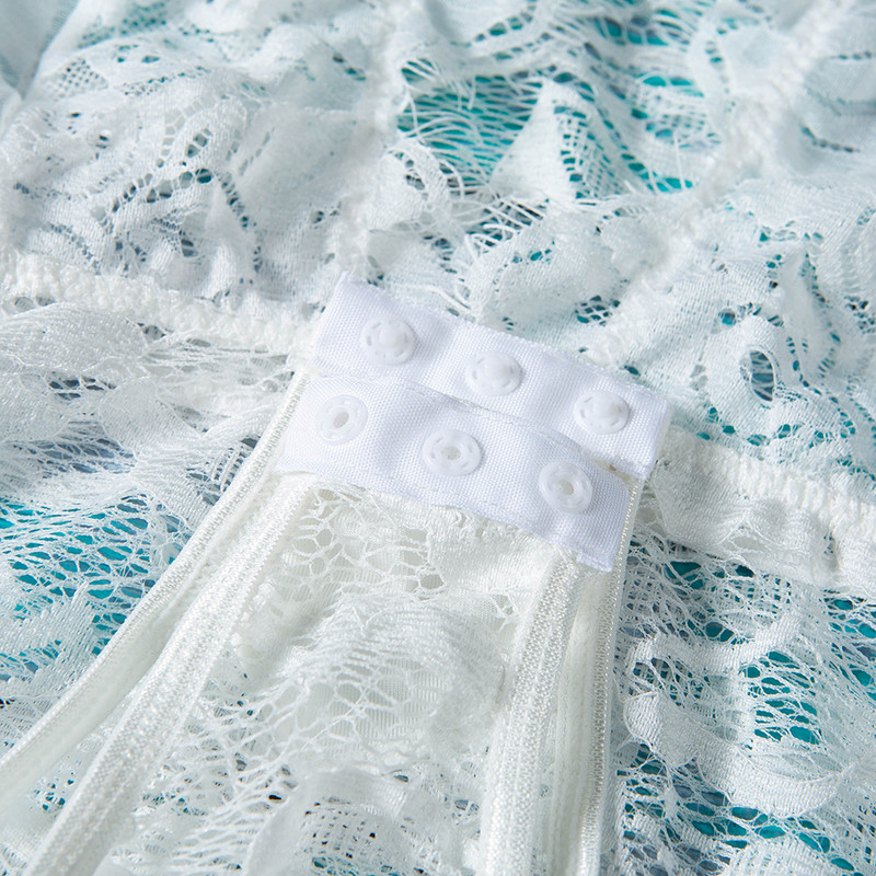 BKLD Body din dantelă pentru femei Topuri albe cu mânecă lungă 2020 Salopete sexy cu decolteu în V, negru, negru, cu mâneci lungi pentru femei