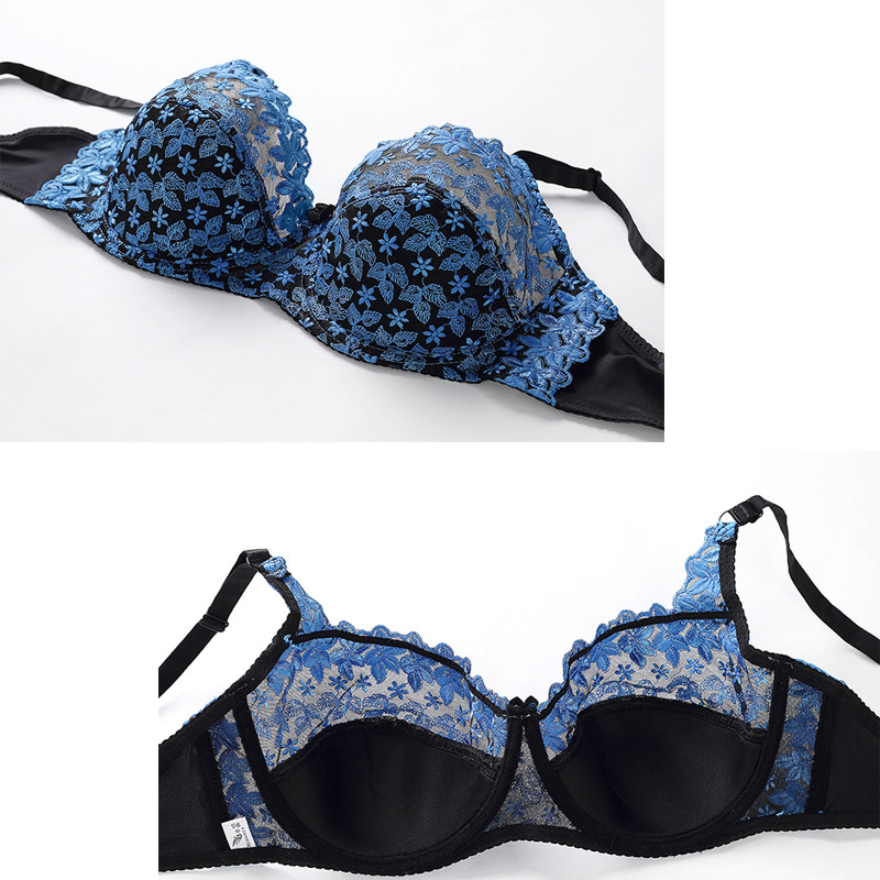 DKERT Femei Dantela Broderie Sexy Transparent Lenjerie Sutien Femei Sutien Plus Size Sutien Bralette Color Patchwork Sutien