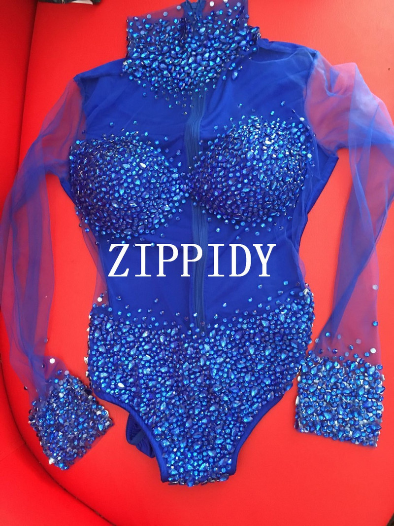 Design vestimentar 4 culori Pietre din plasă Body cu mâneci lungi Gât înalt Cristale Performanță pe scenă Tricou cu perspectivă de lux