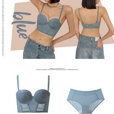 Γυναικείο σετ εσωρούχων από βαμβακερό γυαλιστερό στηθόδεσμο Σέξι δαντελένιο σύρμα δωρεάν Σετ σουτιέν χωρίς ραφές Σετ γλυπτικής σώματος και εσώρουχα