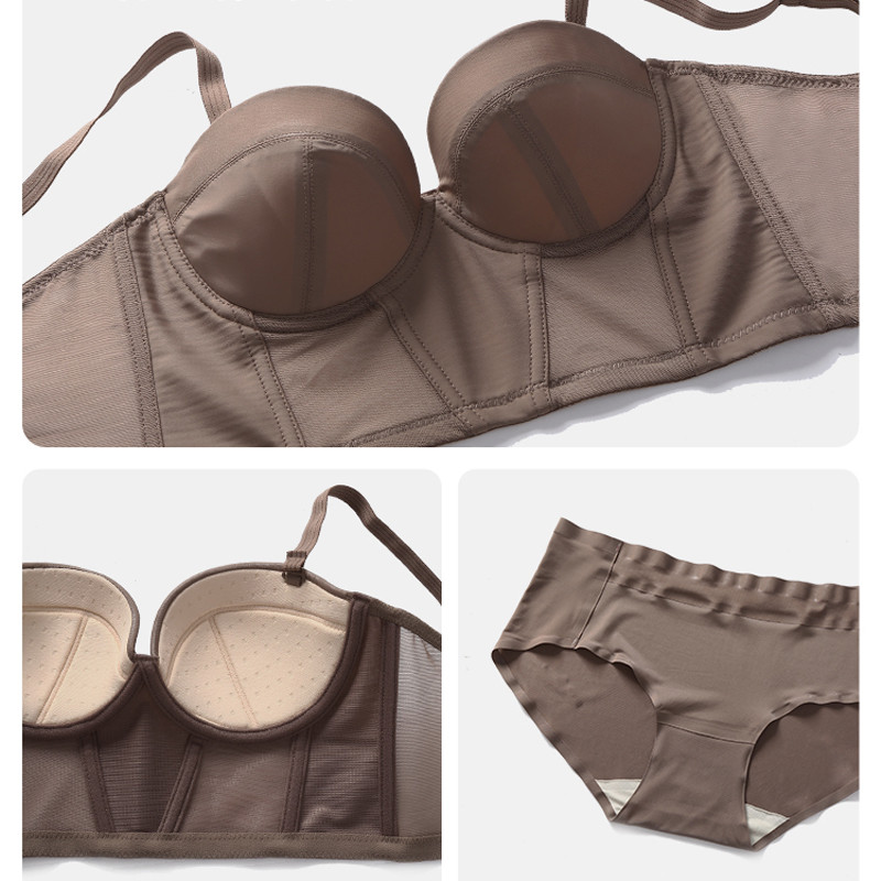 Γυναικείο σετ εσωρούχων από βαμβακερό γυαλιστερό στηθόδεσμο Σέξι δαντελένιο σύρμα δωρεάν Σετ σουτιέν χωρίς ραφές Σετ γλυπτικής σώματος και εσώρουχα