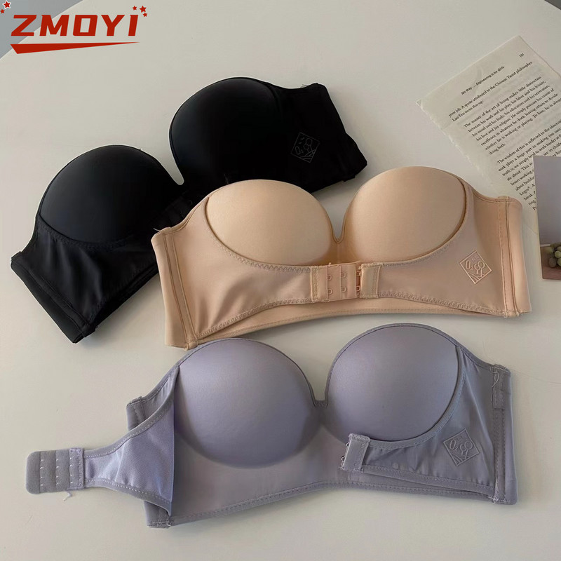 ZMOYI Sexy cu cataramă în față sutien adunat, piept mic, jumătate de cupă, ajustabil, fără umeri, curea invizibilă, lenjerie de corp pentru femei, dropshipping