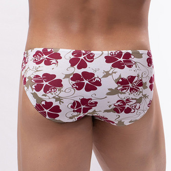 Мъжки тънки гащи U Pouch Briefs Flowers Printed Cotton Breathable Bikini Underwear G-String Calzoncillos Hombre Bikini Slip