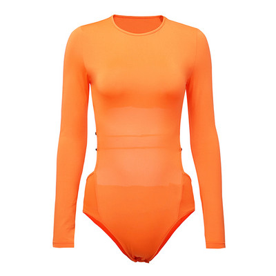 Body sexy pentru femei, la modă, cu gâtul în formă de O, cu mânecă lungă, cu mâneci lungi