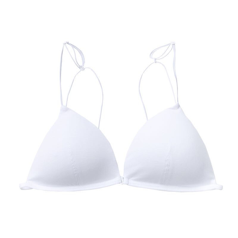 Prantsuse seksikas rinnahoidja ilma traadita komplekt kolmnurkne kuppelrinnahoidja nähtamatu õhuke õlarihm linasest padjandist naiste aluspesu